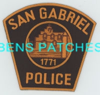 CALIFORNIA,SAN GABRIEL POLICE 3 REPRO OF OLD PATCH